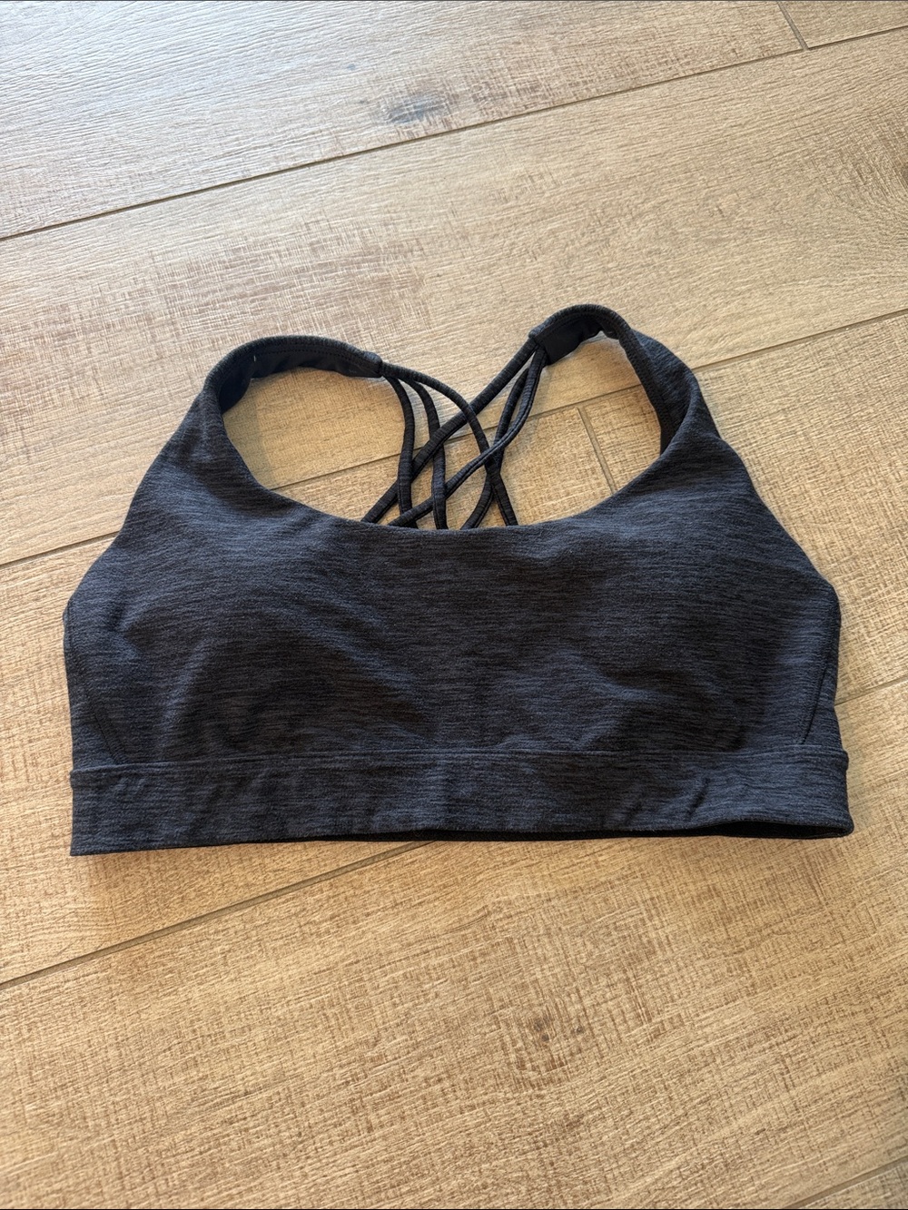 Victoria's Secret Black Gray Crisscross Back Sports Bra